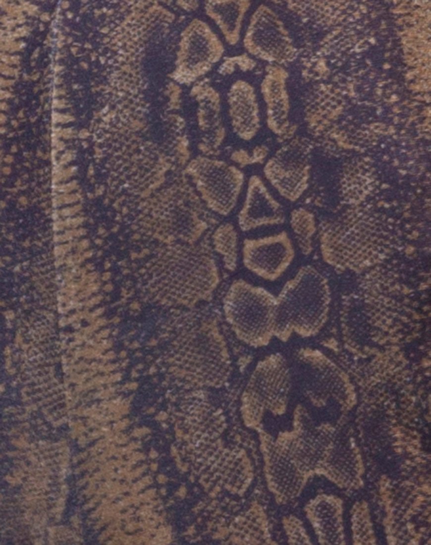Afbeelding van Herlom Flare Broek in Fluweel Bruin Slang