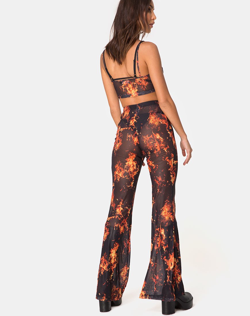 Afbeelding van Herlom Flare broek in Fire Mesh