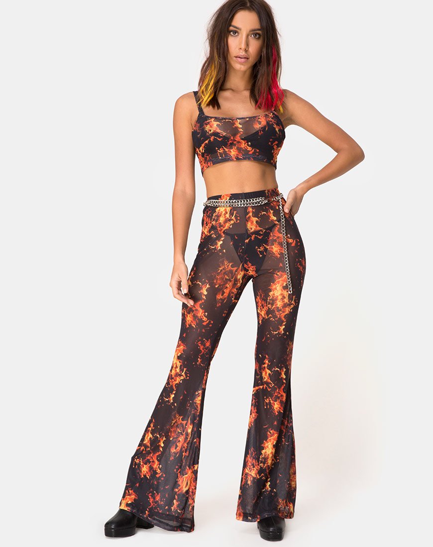 Afbeelding van Herlom Flare broek in Fire Mesh