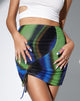 Afbeelding van MOTEL X OLIVIA NEILL Hiba minirok in zongeel groen en blauw