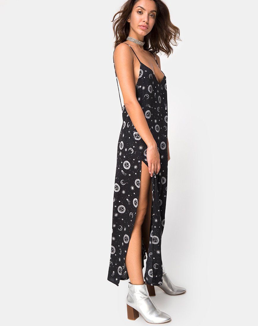 Afbeelding van Hime Maxi Dress in Small Celestial Black X Princess Polly