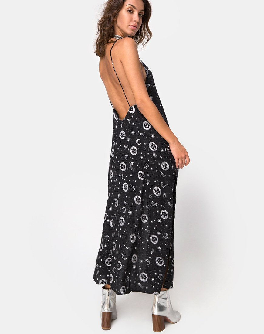 Afbeelding van Hime Maxi Dress in Small Celestial Black X Princess Polly