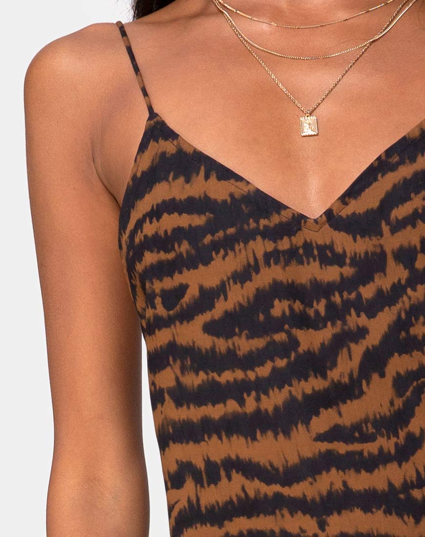 Afbeelding van Hime Maxi Dress in Animal Drip Bruin