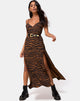 Afbeelding van Hime Maxi Dress in Animal Drip Bruin