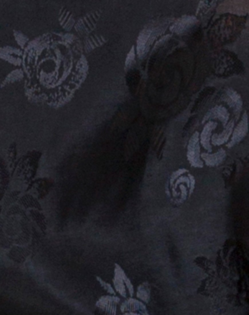 Afbeelding van Hime Maxi Dress in Satin Black Rose