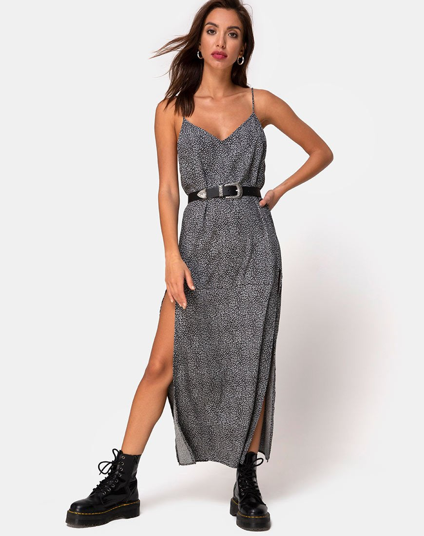 Afbeelding van Hime Maxi Dress in Ditsy Leopard Grey