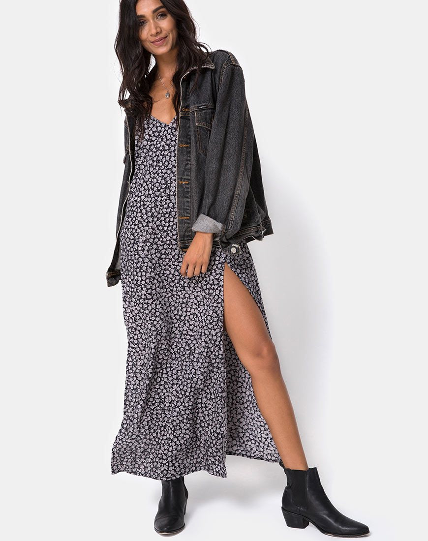 Afbeelding van Hime Jurk in Ditsy Rose Zwart