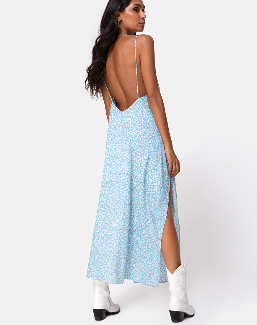 Afbeelding van Hime Jurk in Ditsy Rose Blauw