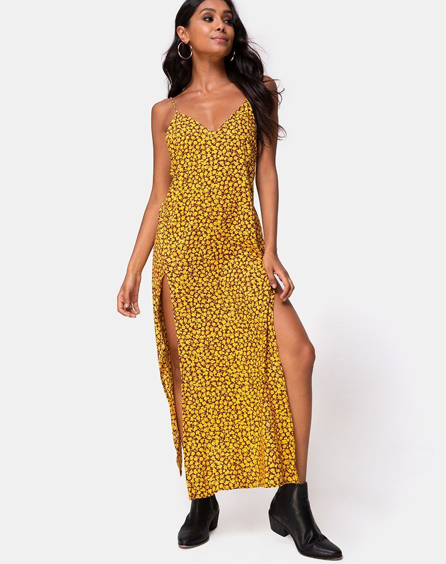 Afbeelding van Hime Maxi Dress in Ditsy Rose Marigold