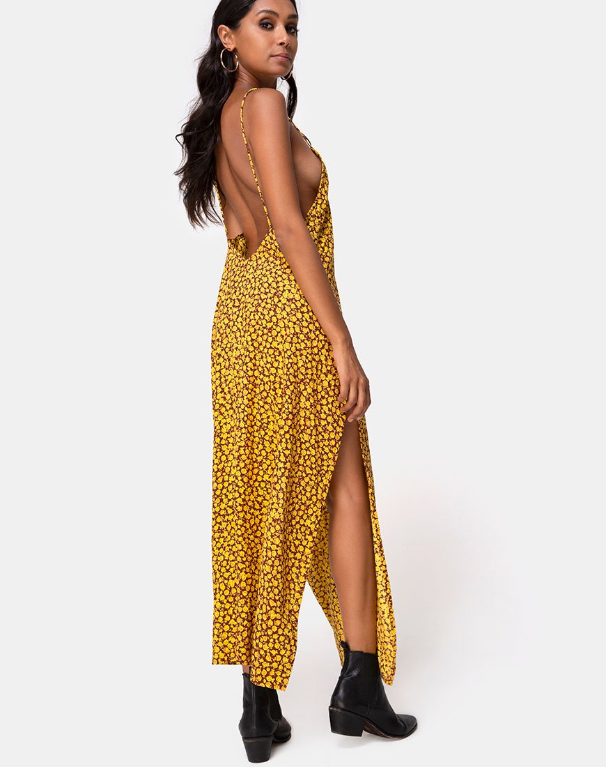 Afbeelding van Hime Maxi Dress in Ditsy Rose Marigold