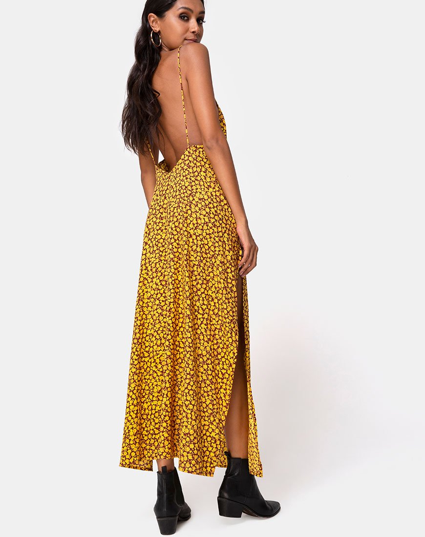 Afbeelding van Hime Maxi Dress in Ditsy Rose Marigold