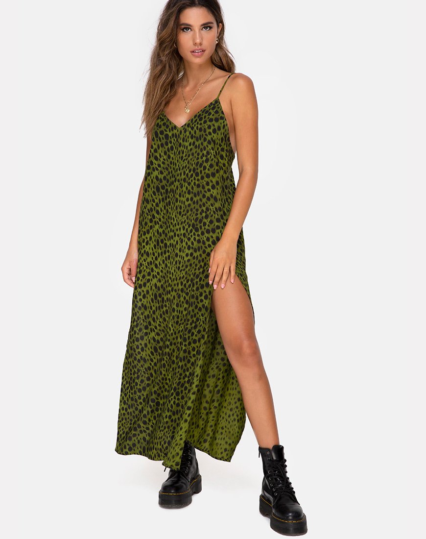 Afbeelding van Hime Maxi Dress in Cheetah Khaki