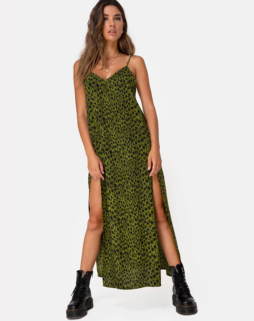Afbeelding van Hime Maxi Dress in Cheetah Khaki