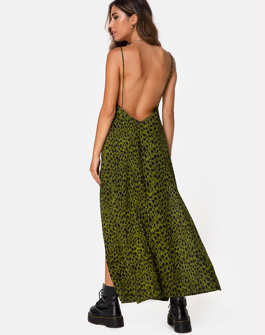 Afbeelding van Hime Maxi Dress in Cheetah Khaki