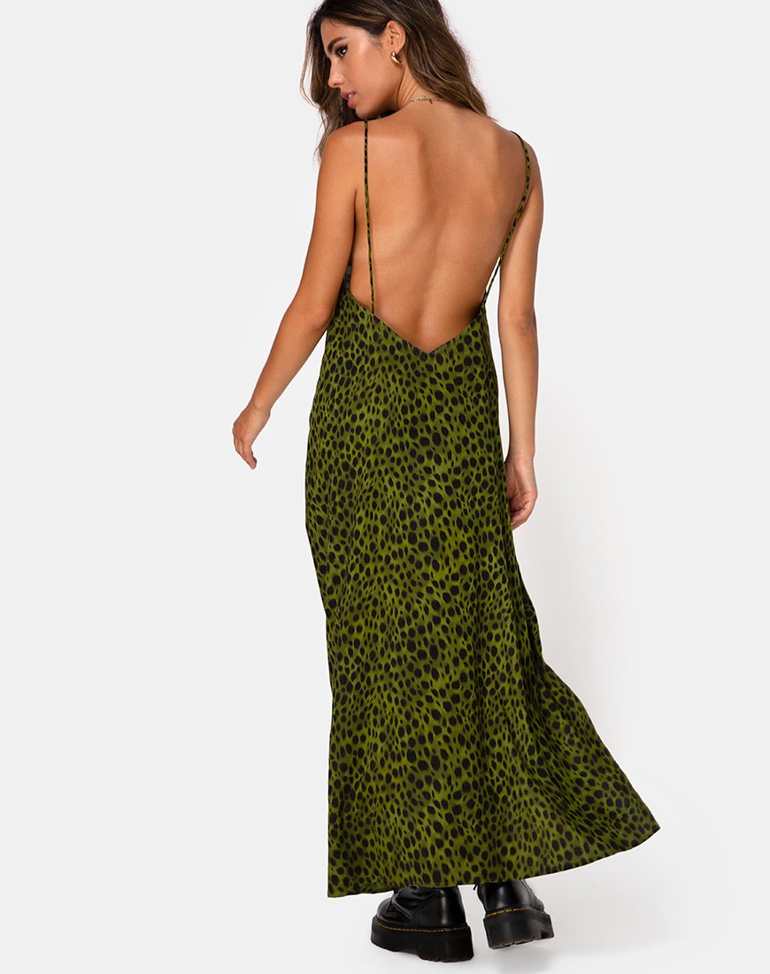 Afbeelding van Hime Maxi Dress in Cheetah Khaki