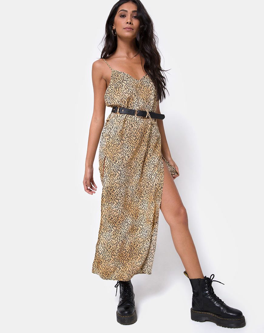 Afbeelding van Hime Maxi Dress in Mini Tiger Bruin