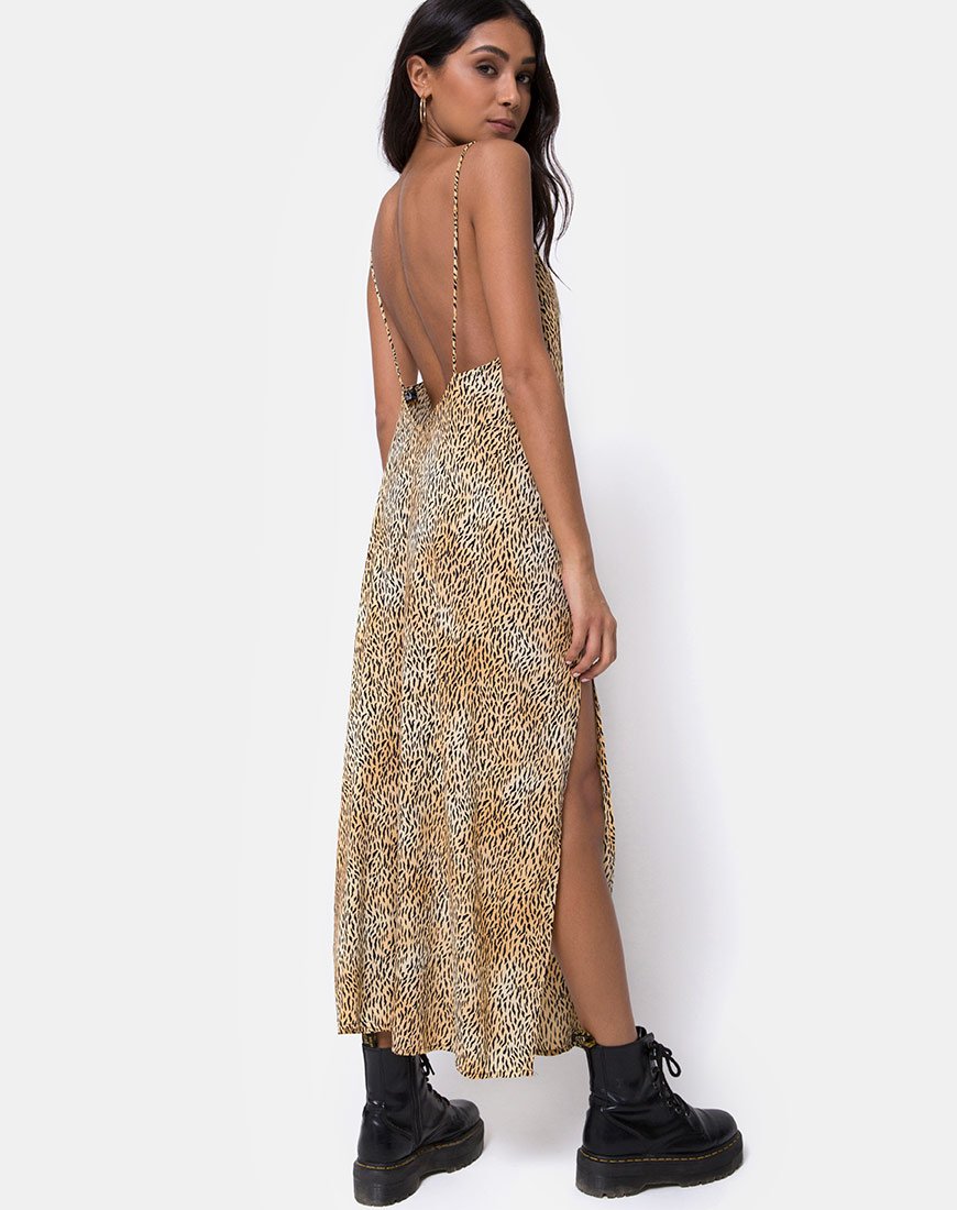 Afbeelding van Hime Maxi Dress in Mini Tiger Bruin