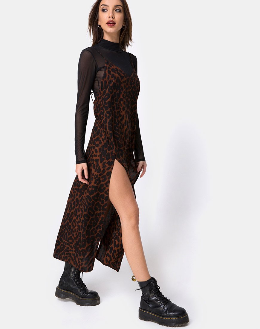 Hime Maxi Dress in Oversized Jaguar Bruin