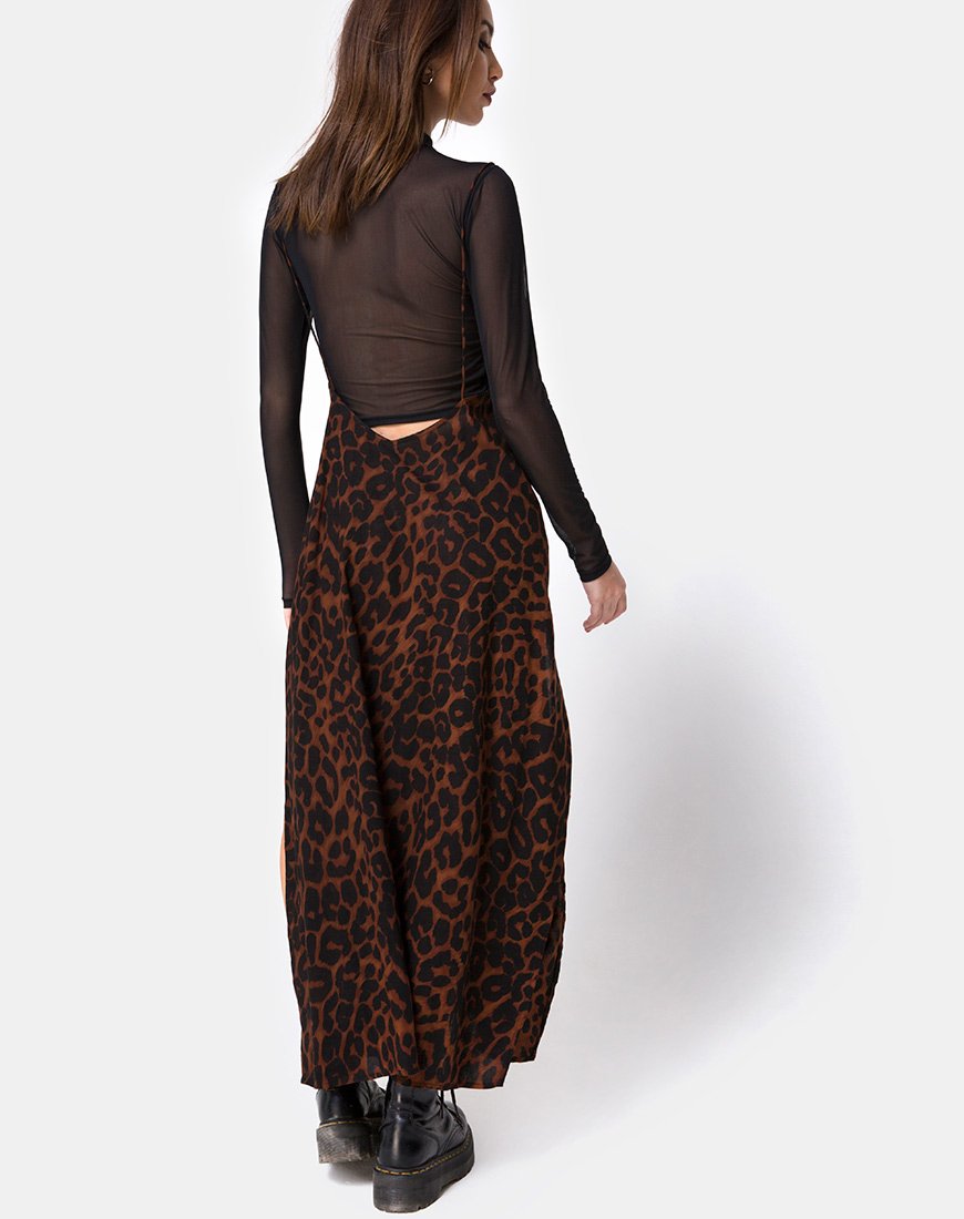 Afbeelding van Hime Maxi Dress in Oversized Jaguar Bruin