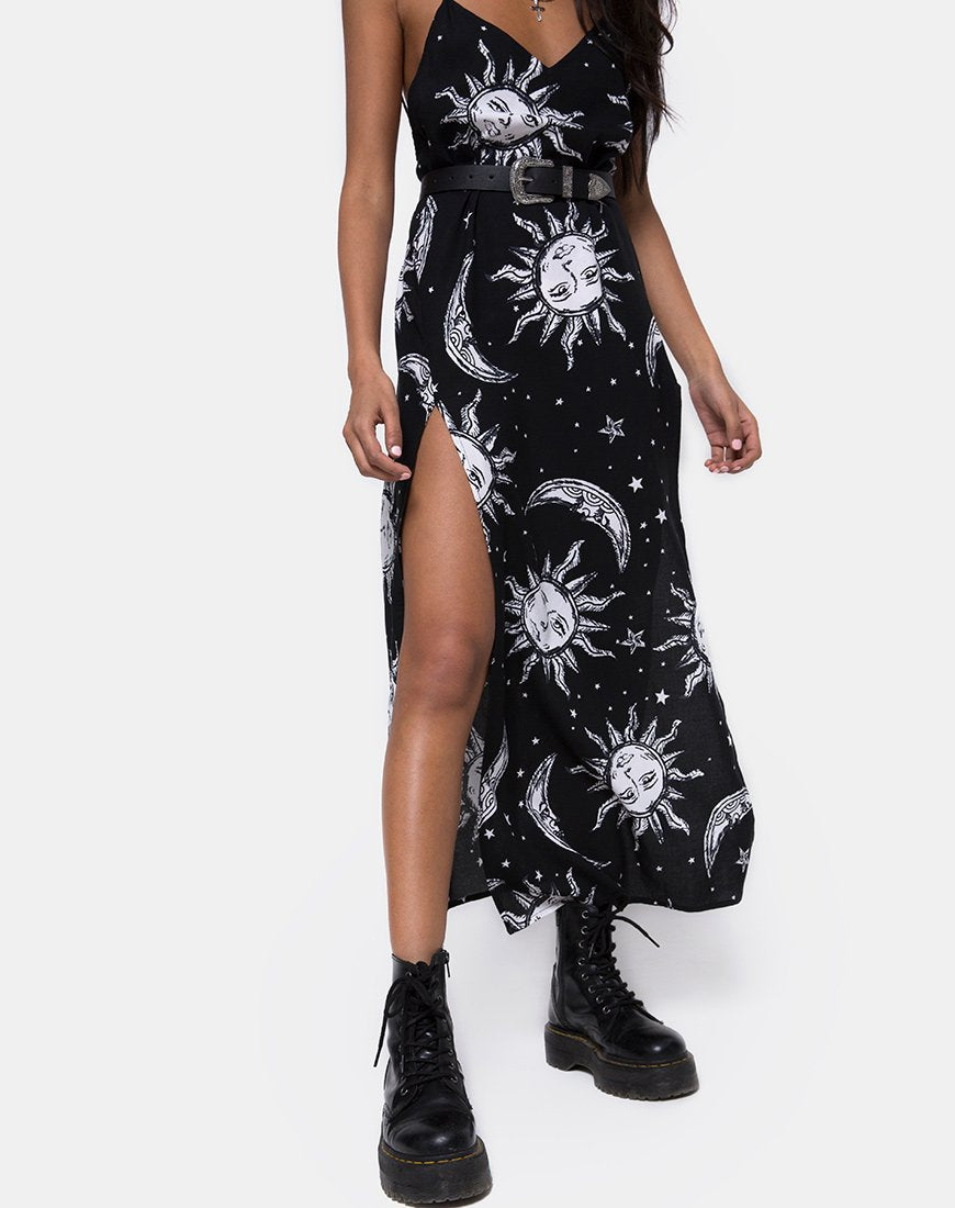 Afbeelding van Hime Maxi Dress in oversized Sun Moon and Stars