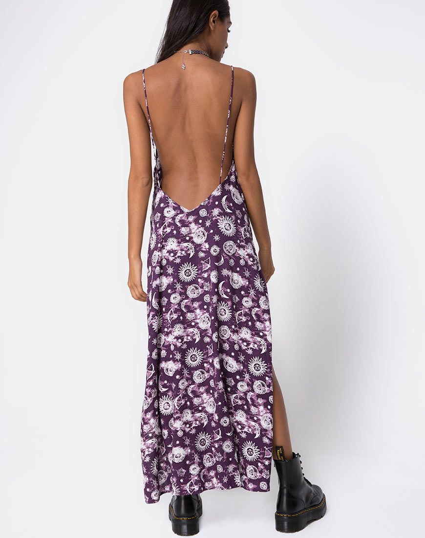 Afbeelding van Hime Maxi Dress in Purple Zodiac