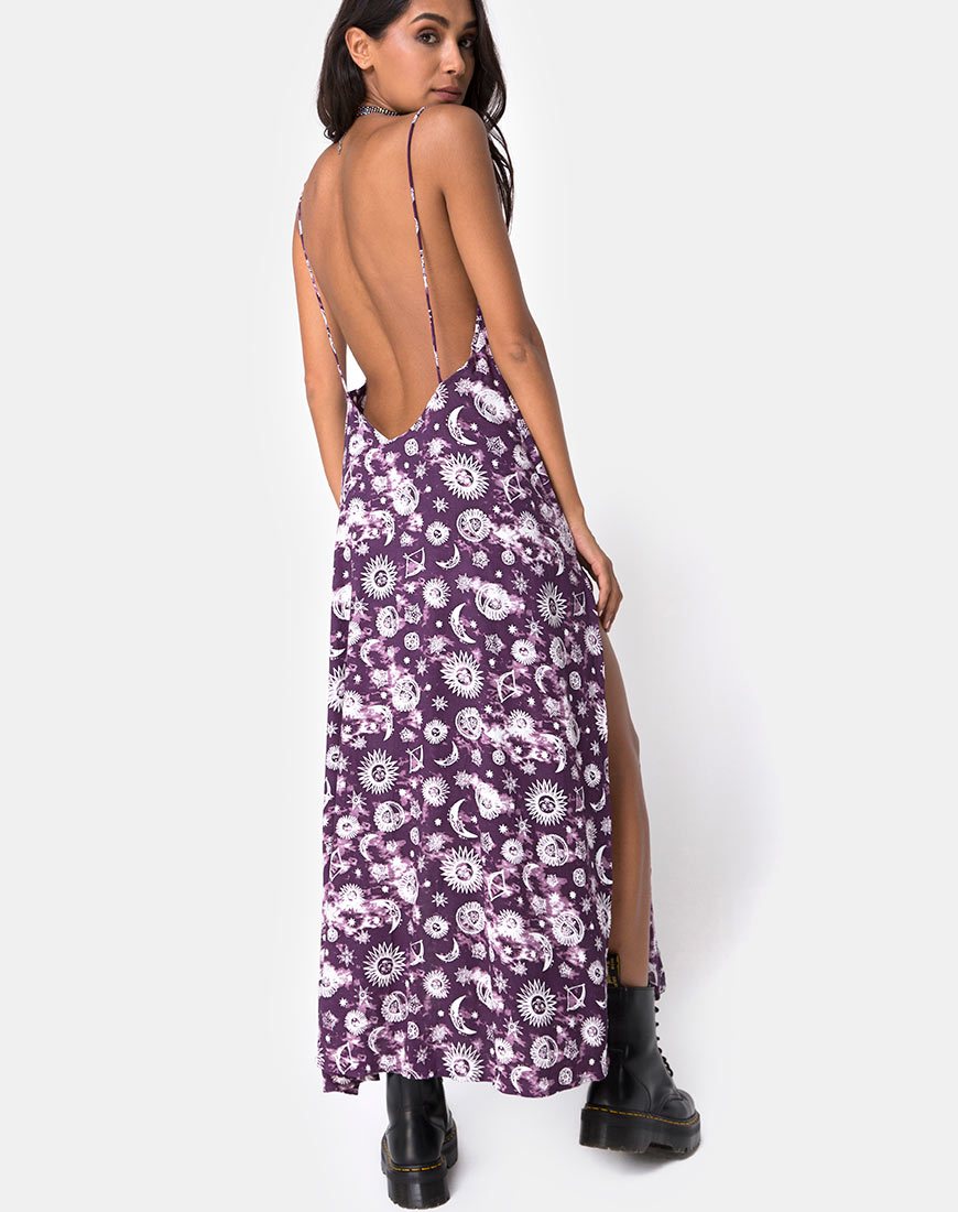 Afbeelding van Hime Maxi Dress in Purple Zodiac