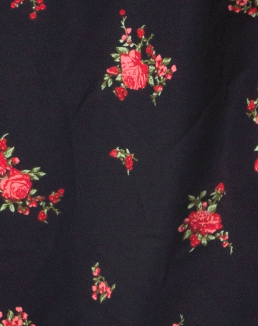 Afbeelding van Hime Maxi Dress in Soi Rose Zwart en Rood