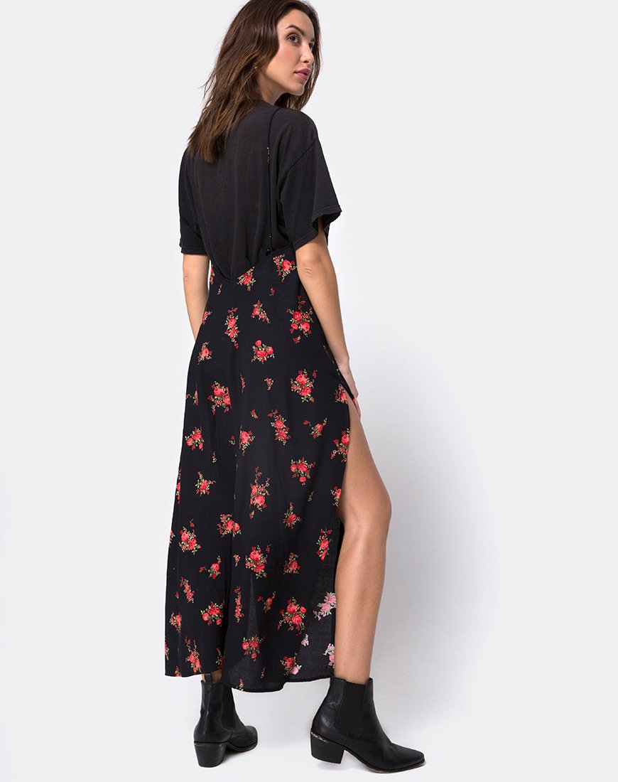 Afbeelding van Hime Maxi Dress in Soi Rose Zwart en Rood