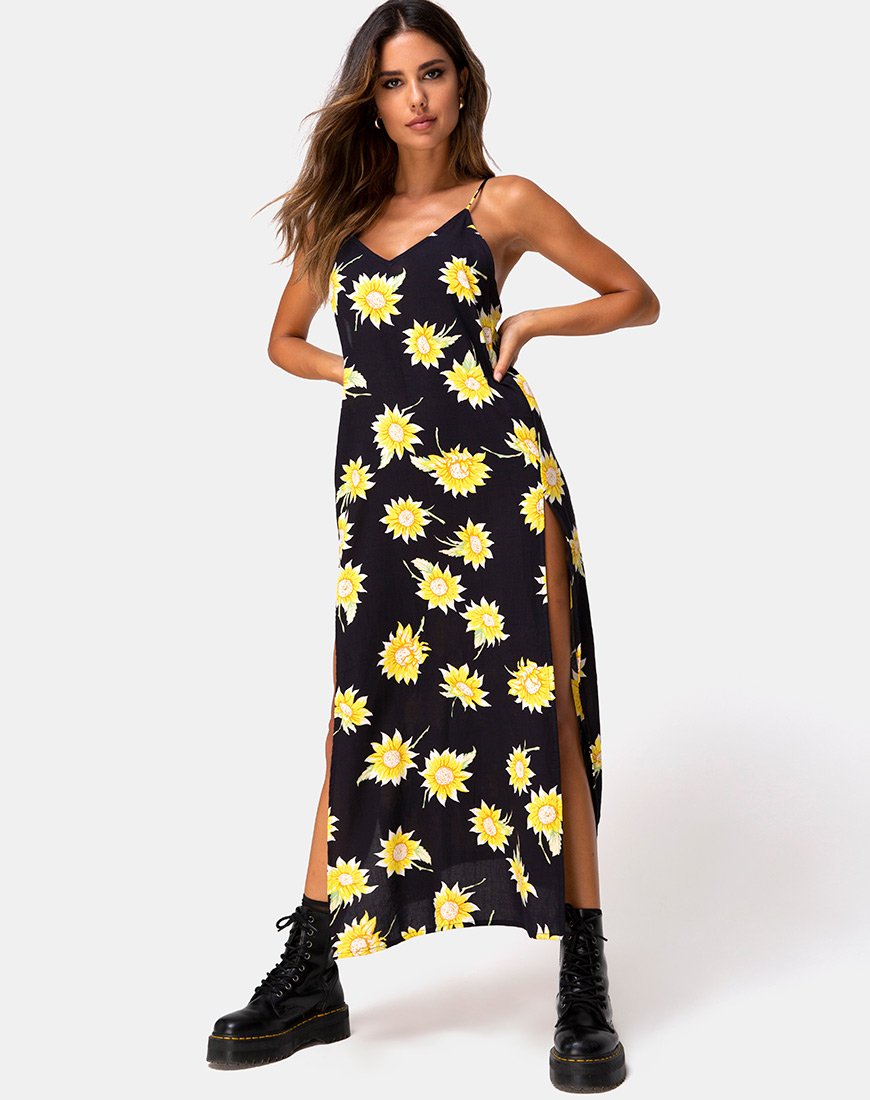 Afbeelding van Hime Maxi Dress in Sunny Days Zwart