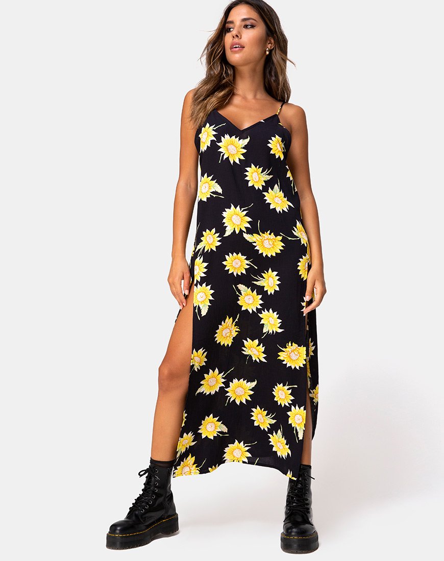 Afbeelding van Hime Maxi Dress in Sunny Days Zwart