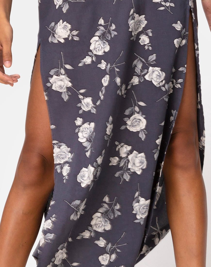 Afbeelding van Hime Maxi Dress in White Rose Grey