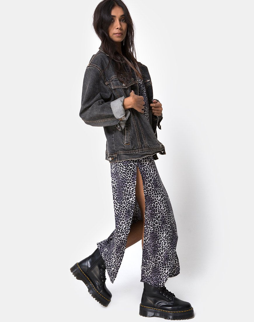 Afbeelding van Hime Maxi Dress in Rar Leopard Grey