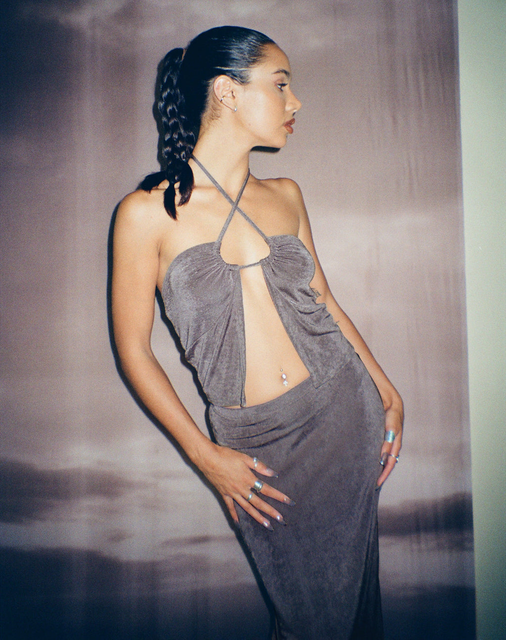 Hiriko Vlinder Top in Charcoal