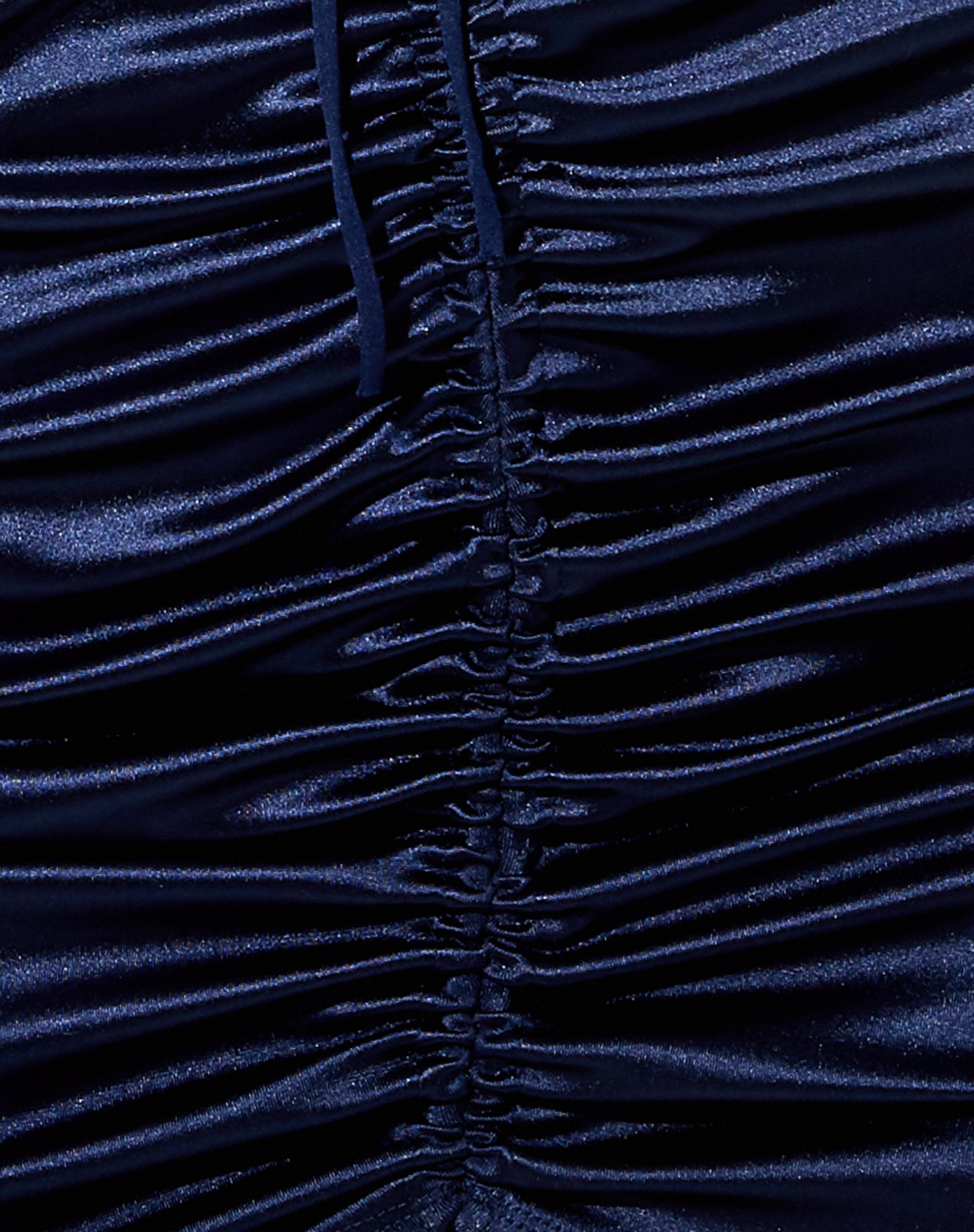 Afbeelding van Holie minirok van satijn en spandex in donkerblauw