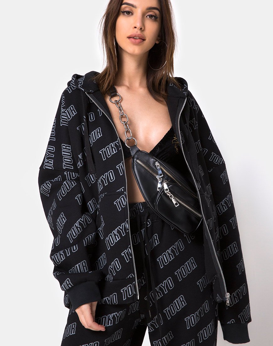 Hollack Zip Hoody in Tokio Tour Zwart