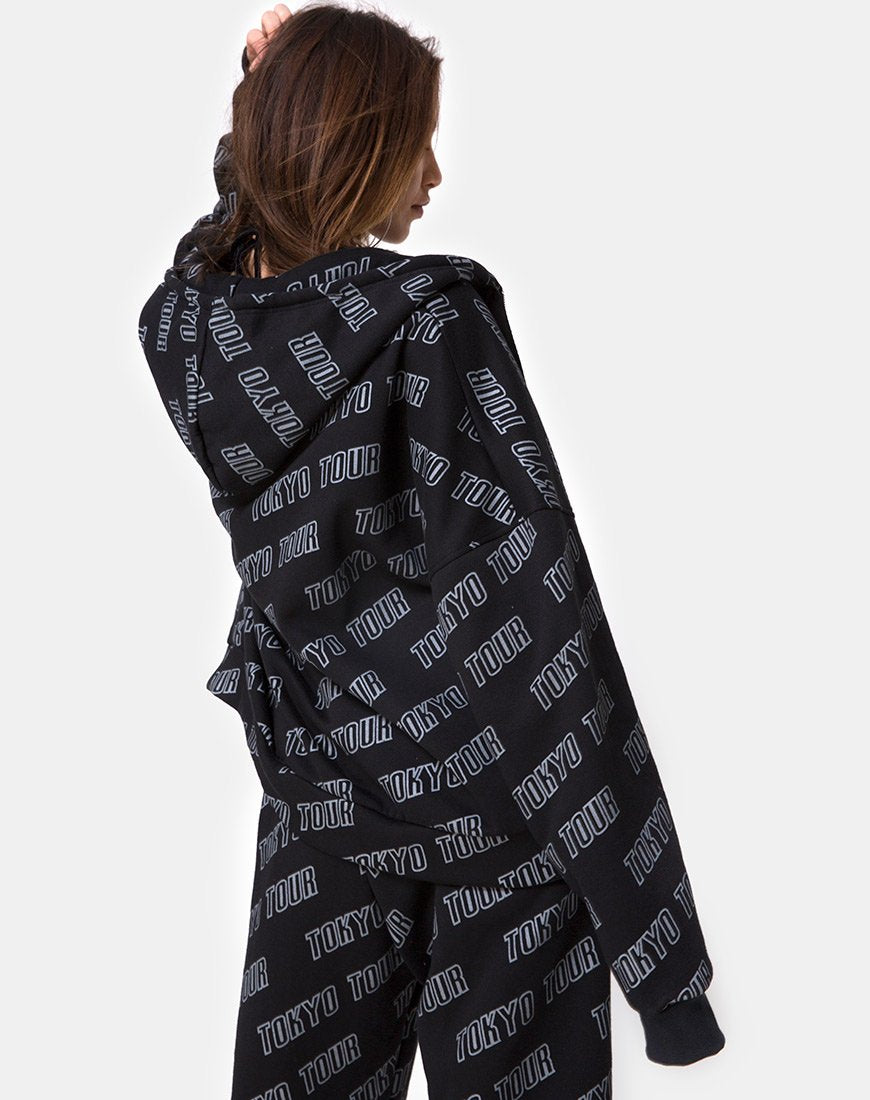 Afbeelding van Hollack Zip Hoody in Tokyo Tour Zwart