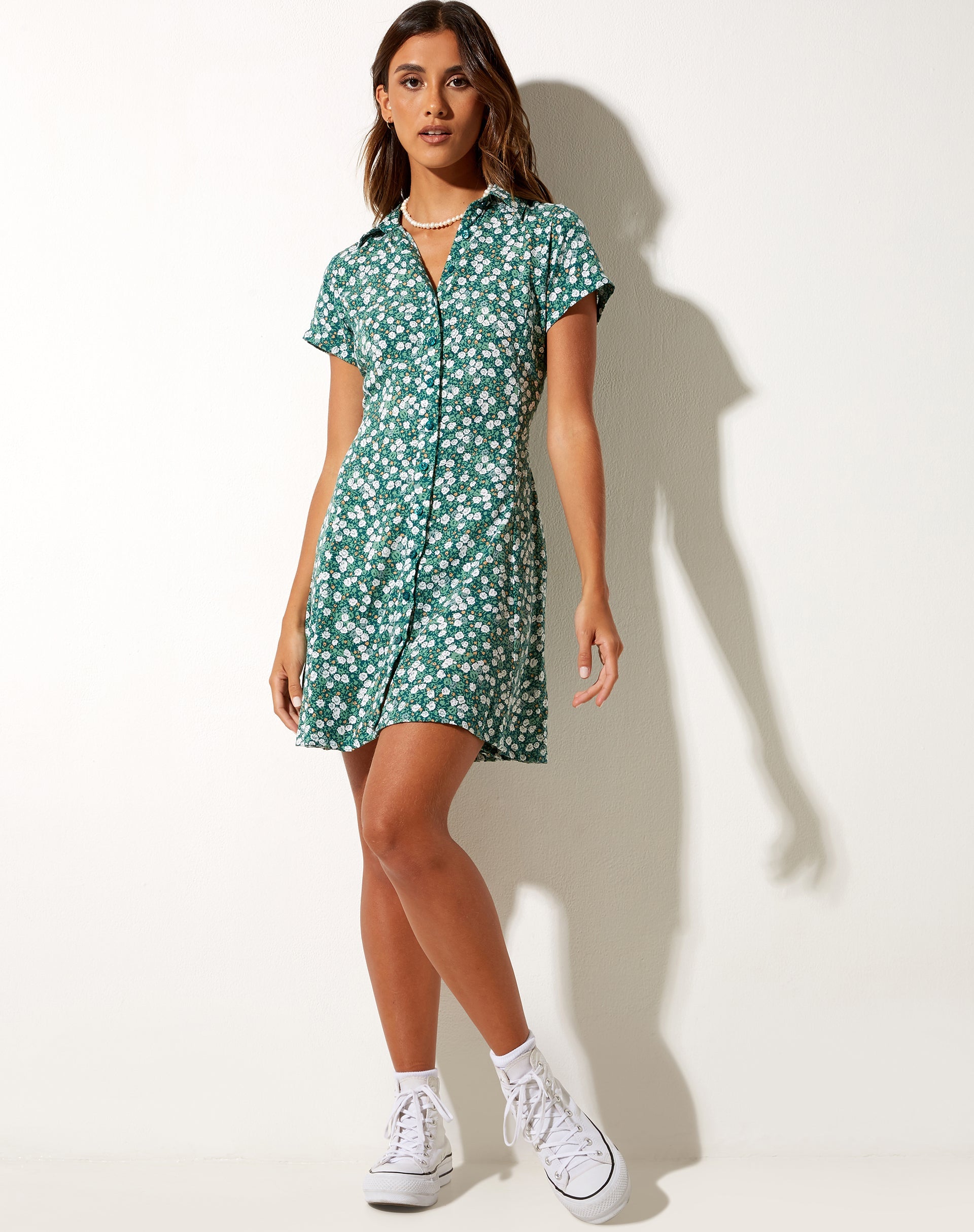 Afbeelding van Holma Mini Dress in Floral Field Green