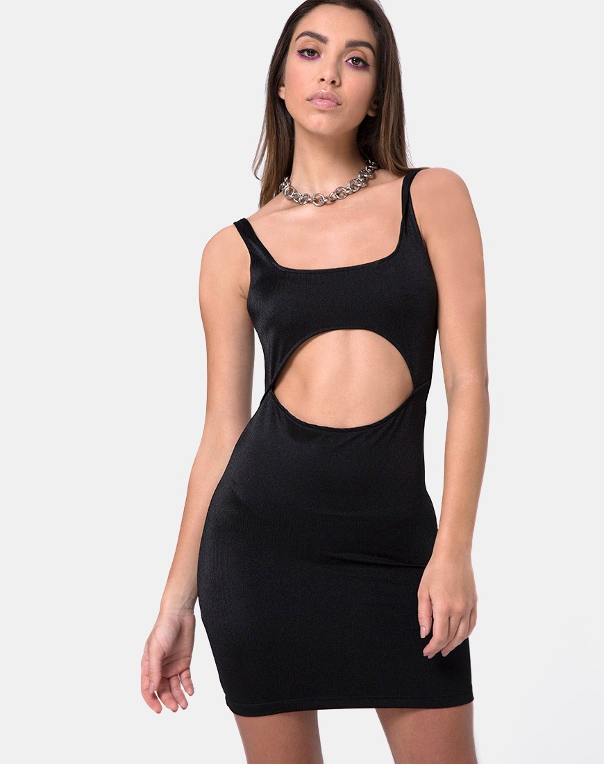 Hulana Jurk in Nylon Spandex Zwart