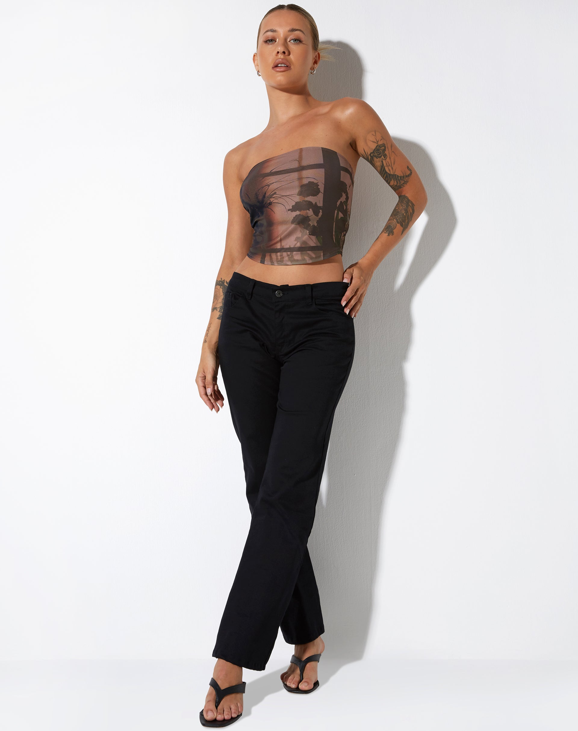 Afbeelding van Iggy Crop Top in Foto Bruin