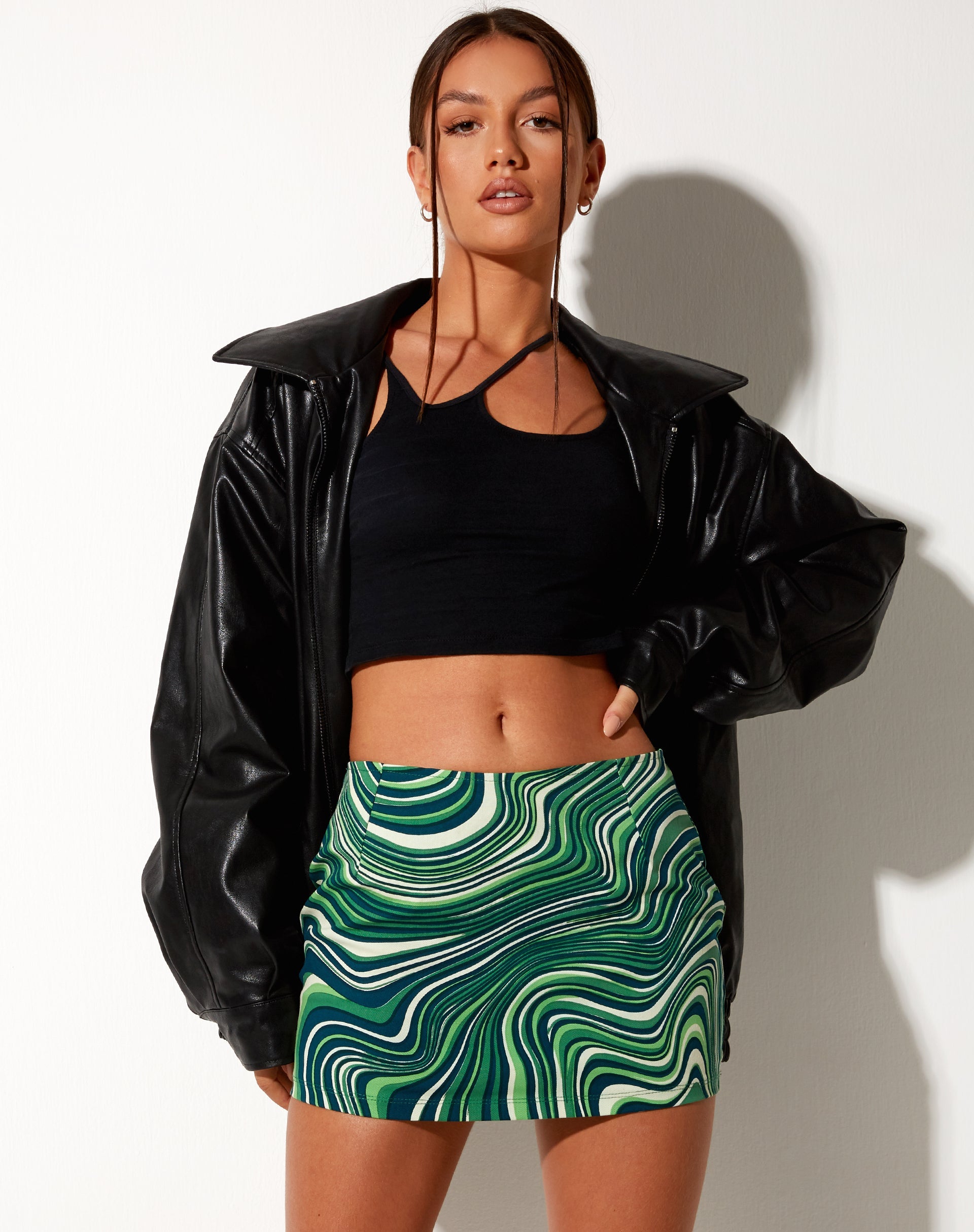 Afbeelding van Ima minirok in 70s Ripple Green