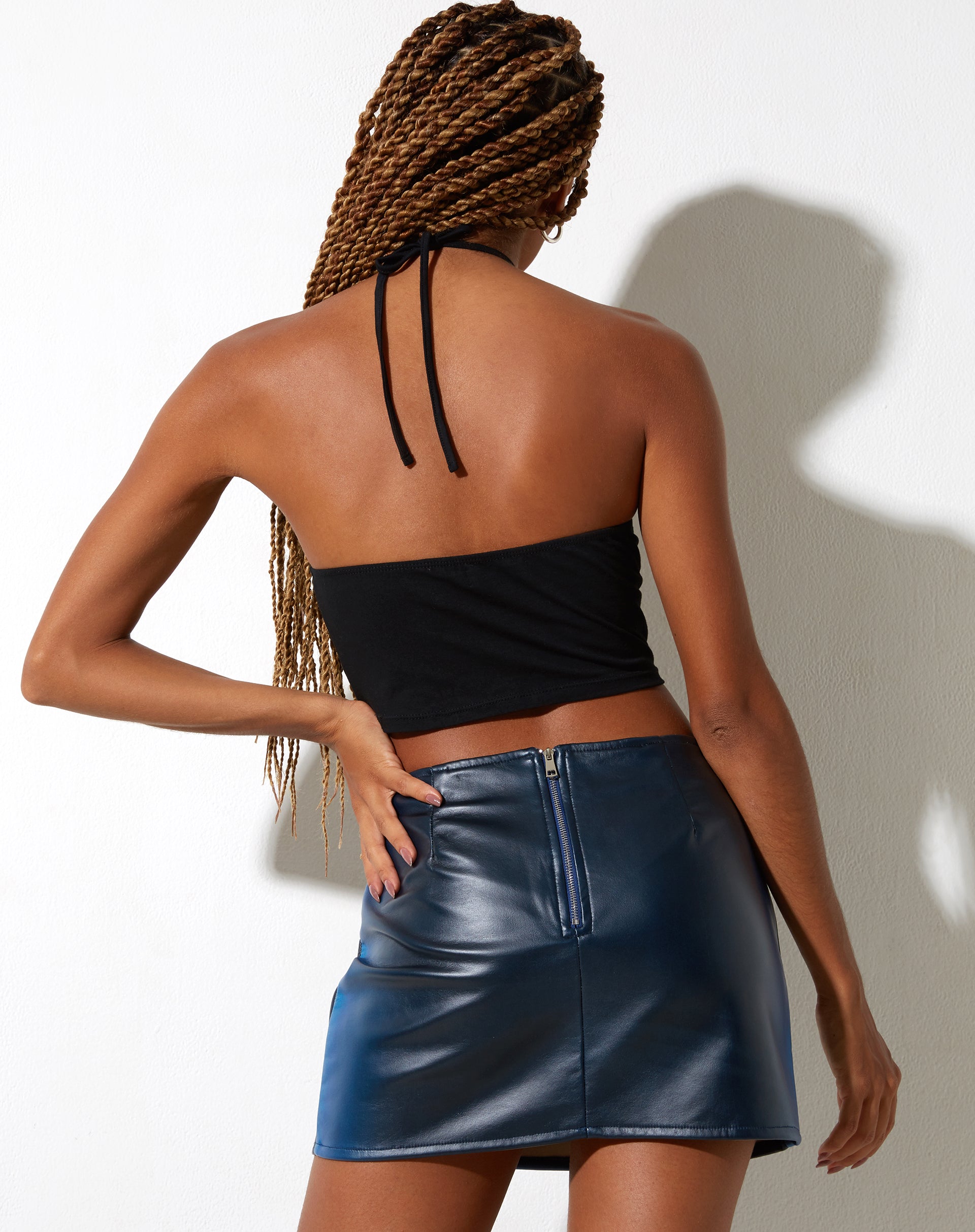 Afbeelding van Ima minirok in PU ombre blauw
