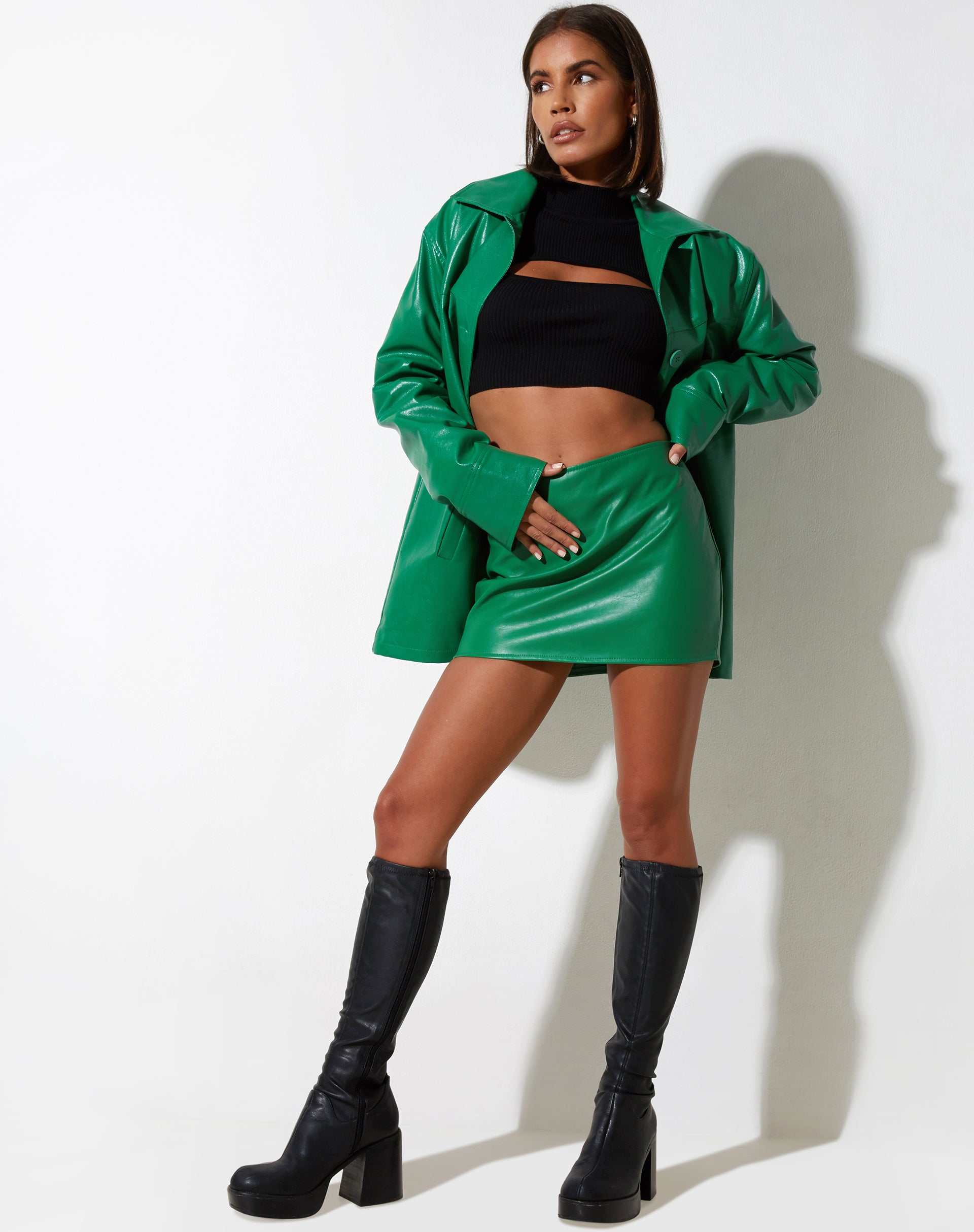 Afbeelding van Ima minirok in Pu Kelly Green