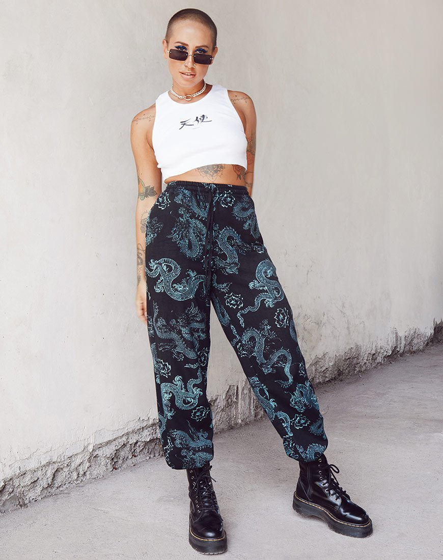 Afbeelding van Basta Jogger in Dragon Flower Zwart en Mint