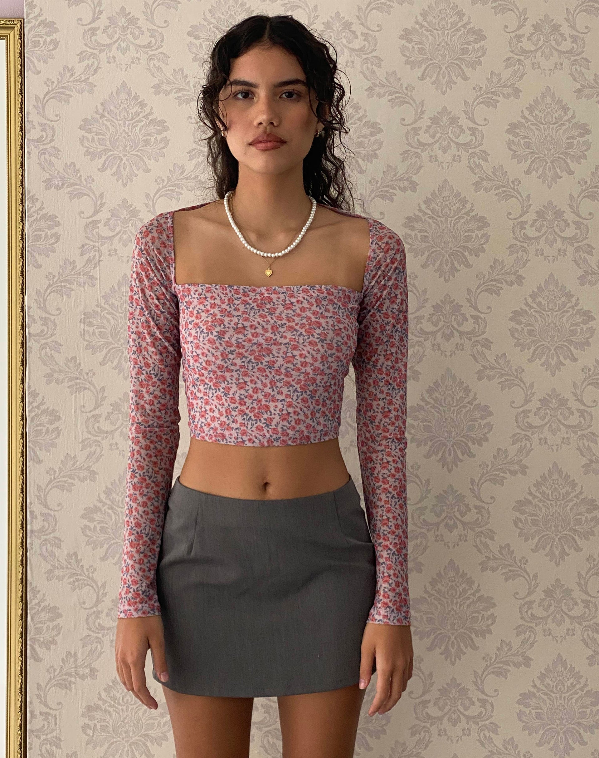 Afbeelding van Kalisha Lange Mouw Top in Lenteroze Stoffig Roze