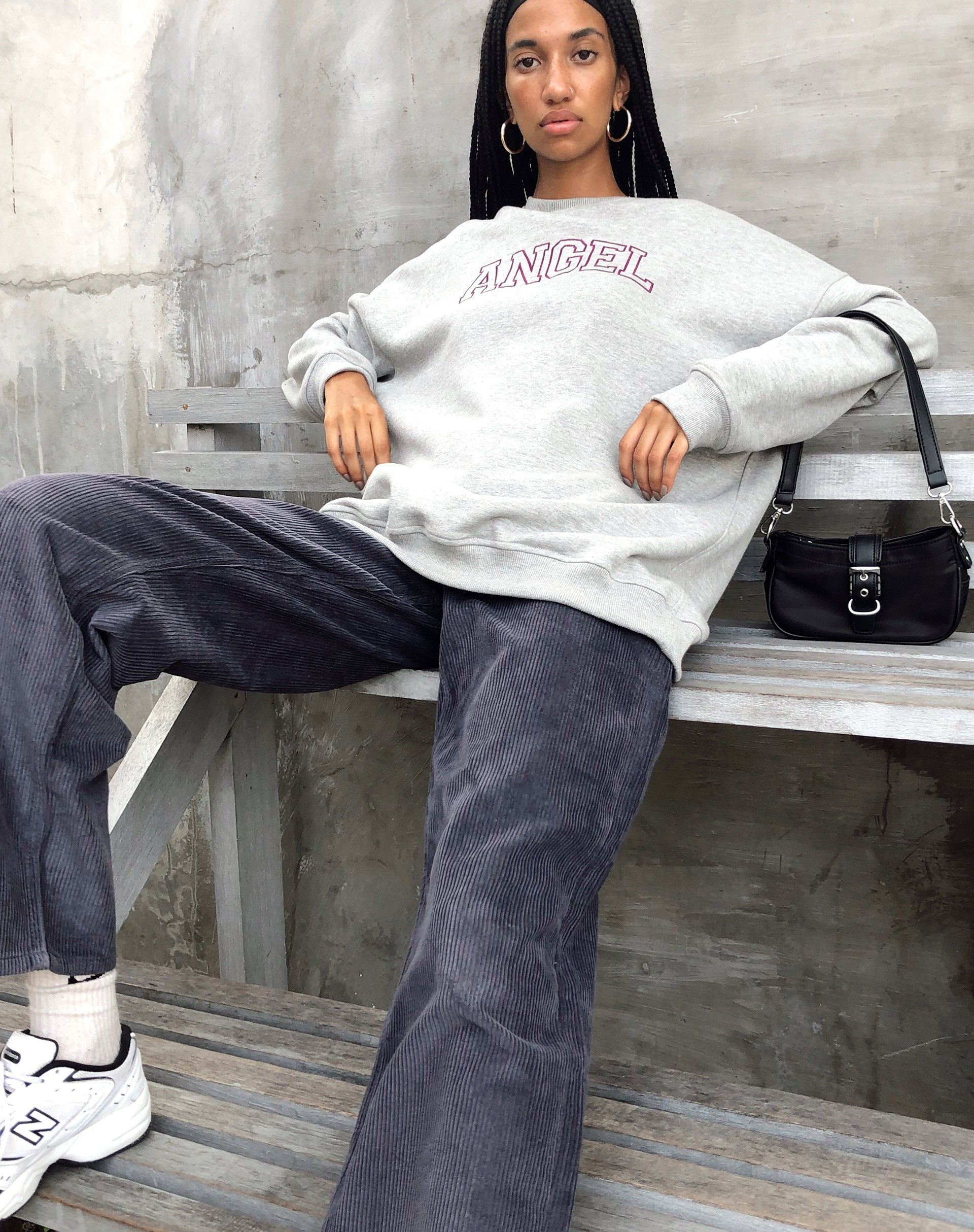 Afbeelding van Glo Sweatshirt in Greymarl Angel Embro in Burgundy