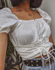 Afbeelding van Ruiz Off The Shoulder Top in Satijn Ivoor