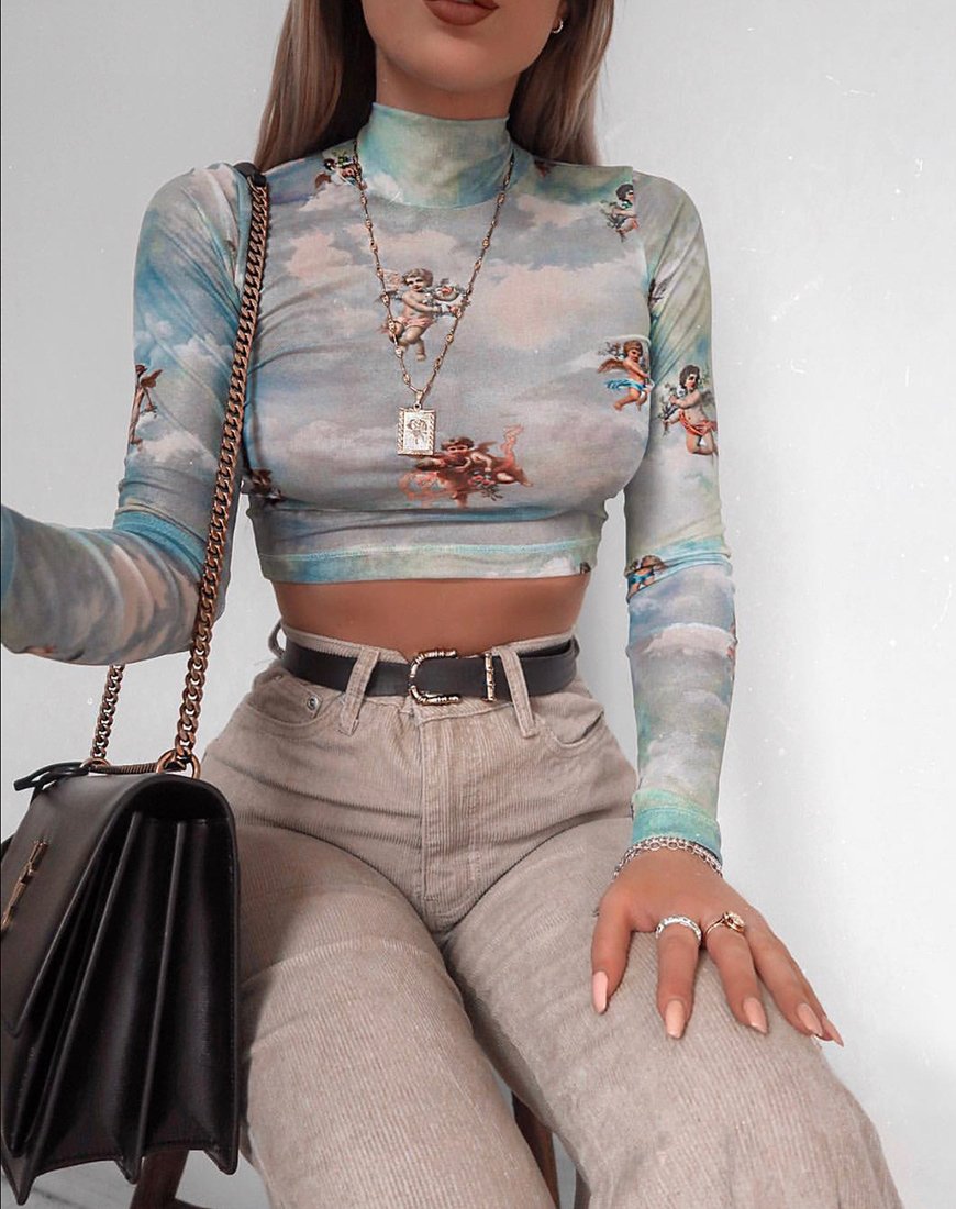Afbeelding van Lara Crop Top in Angel Sky Blue Mesh