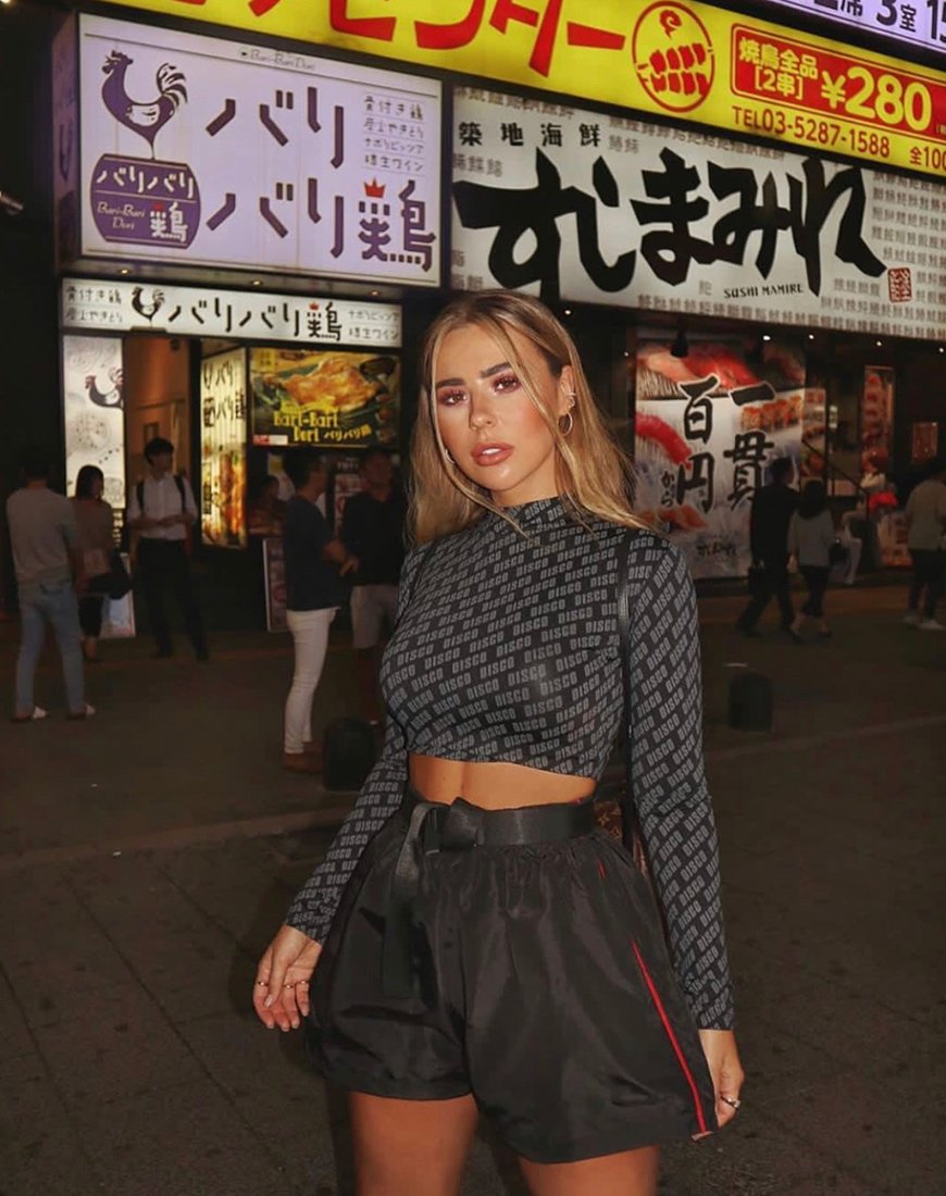 Lara Crop Top in Diagonaal Disco Zilver