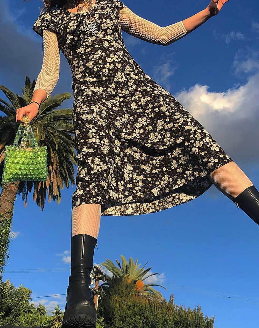 Afbeelding van Youki Midi Dress in Dark Wild Flower