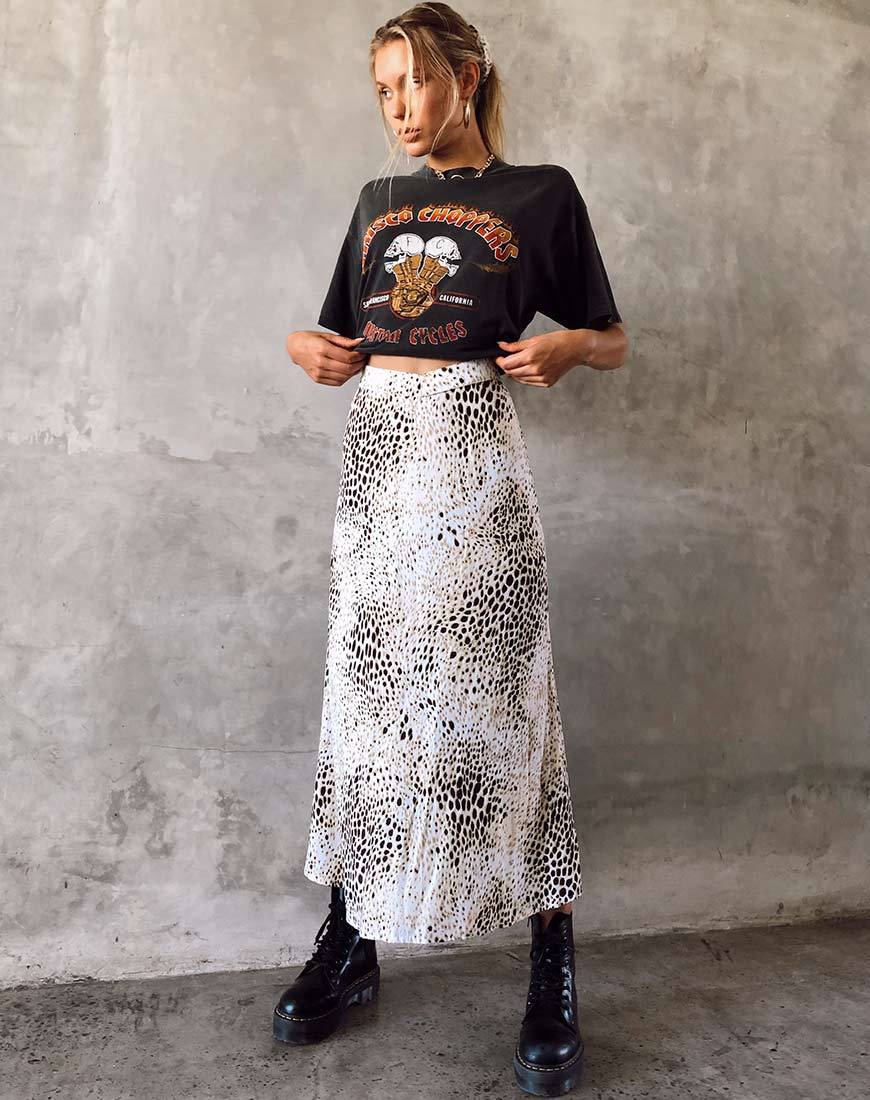 Sash Maxi rok in Sand Leopard
